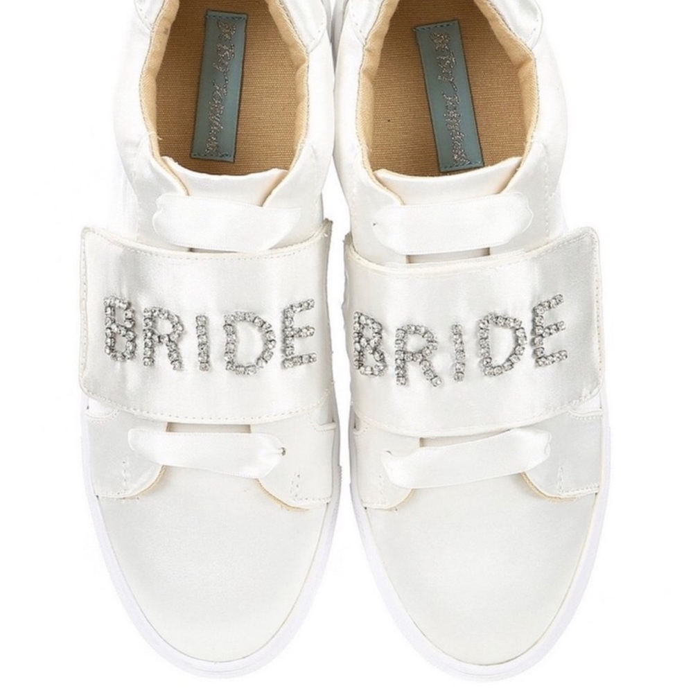 Betsey Johnson SB liana BRIDE satin sneaker 8 rhinestones